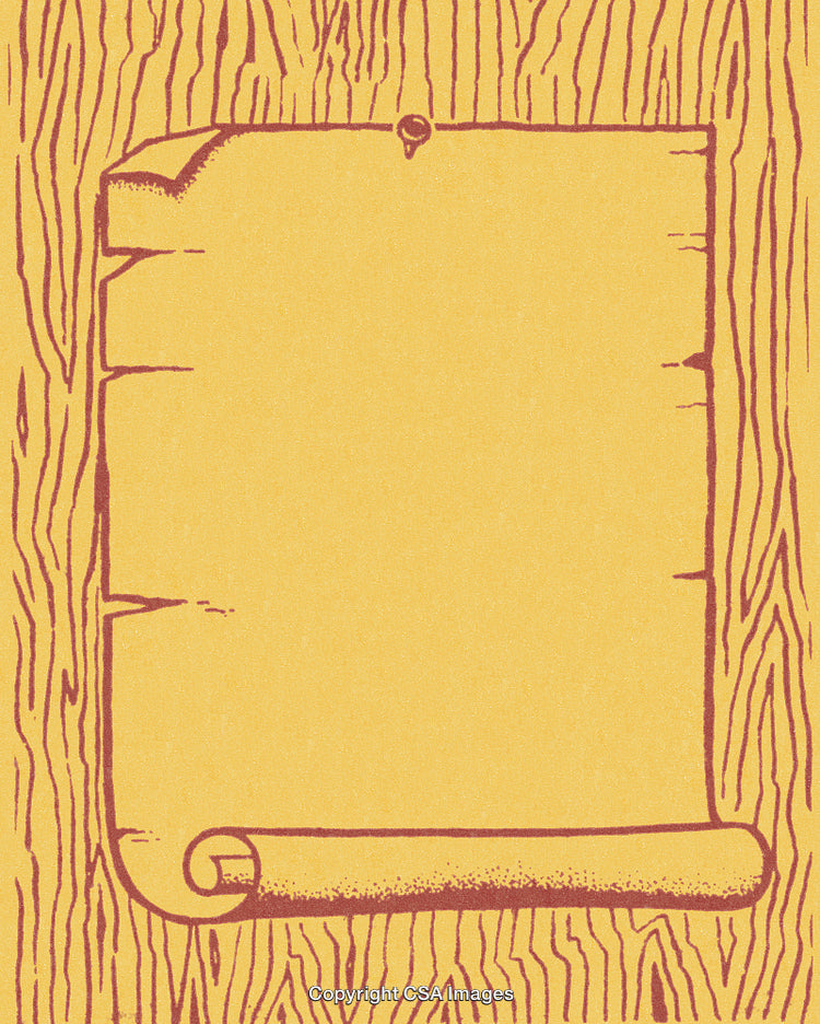 Blank Scroll on Wooden Background for Messages or Decorations