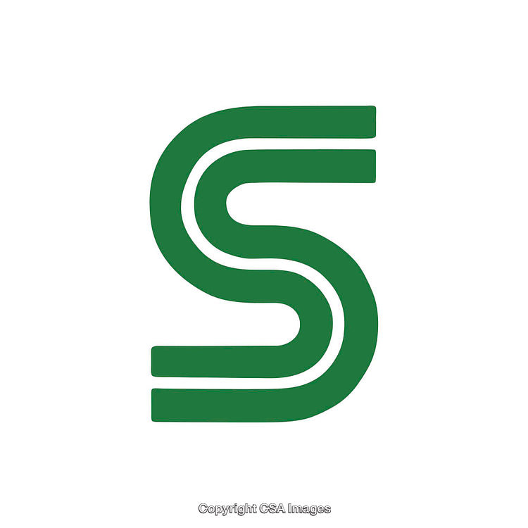 Green Stylized Letter S Design on White Background