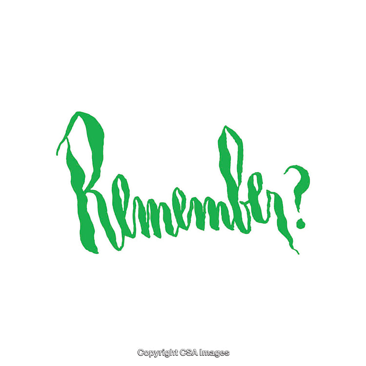 Creative Green Typography Artwork Featuring the Word 'Remember' on White Background
