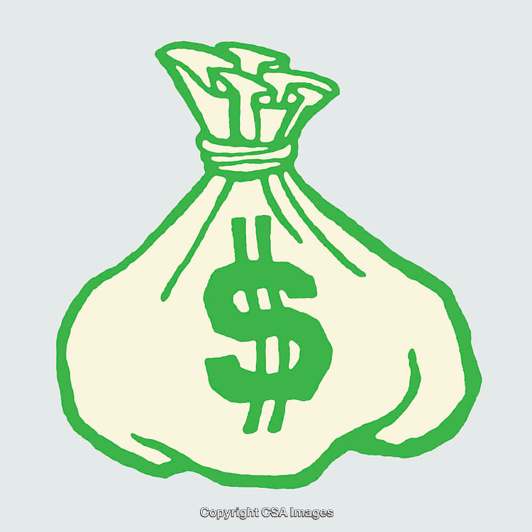 Colorful Illustration of a Money Bag with Dollar Sign