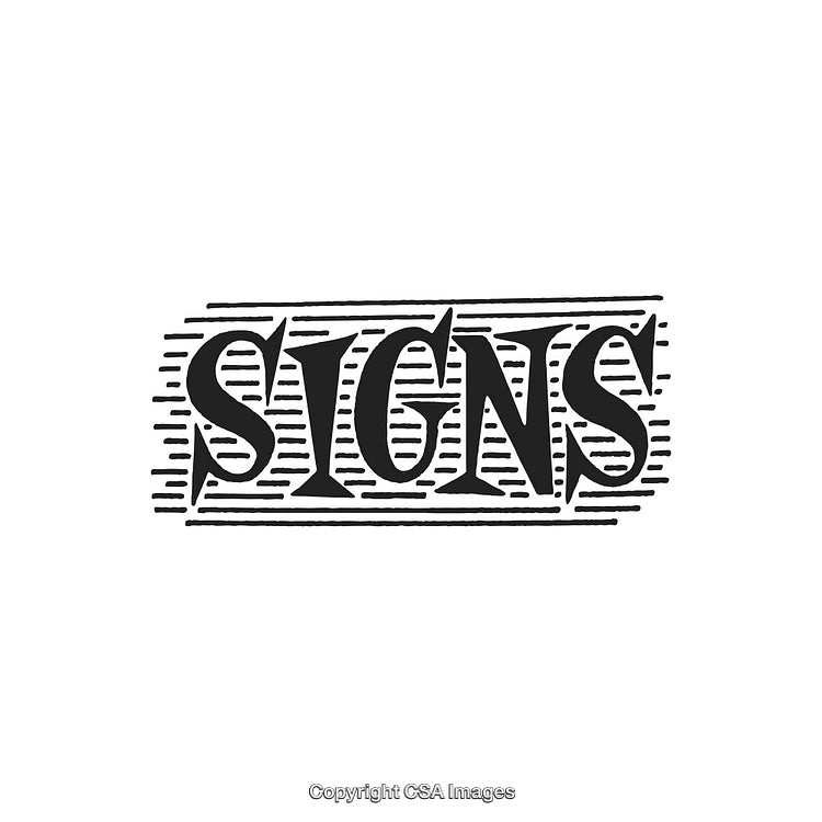 Vintage Typography Design Showcasing the Word 'Signs' with Retro Aesthetic
