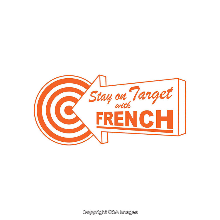 Arrow and Target Design with Stay on Target Message in Orange