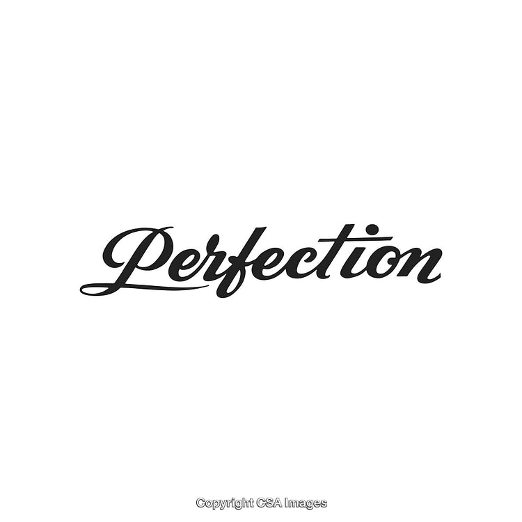 Elegant Black Typography Design Featuring the Word 'Perfection' on White Background