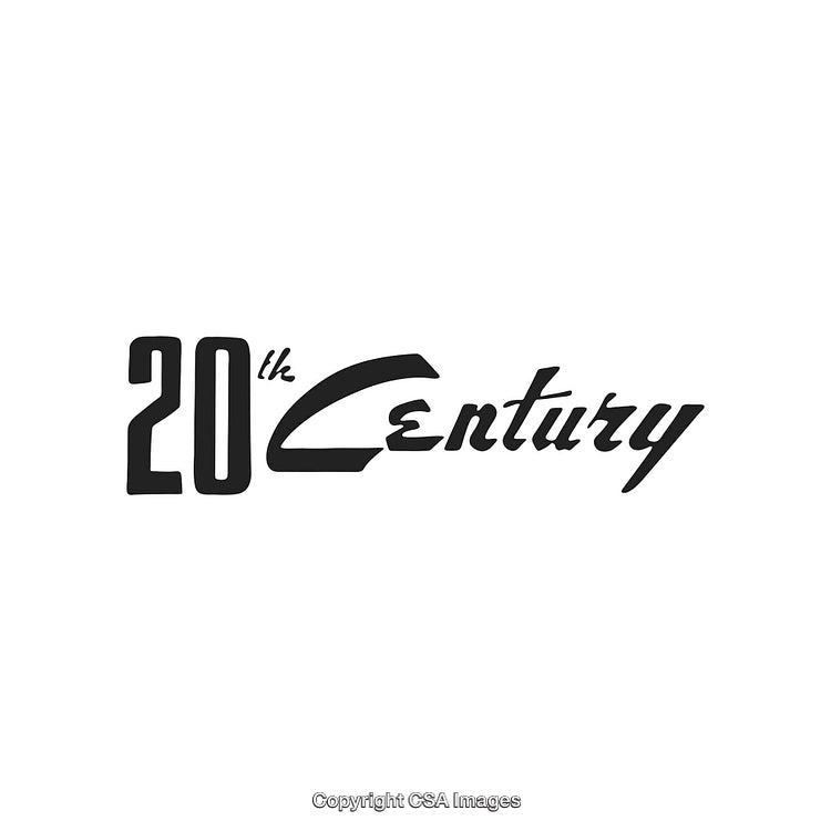 Stylized Black Text of 20th Century on a White Background