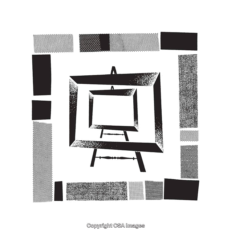 Abstract Black and White Art With Geometric Pattern