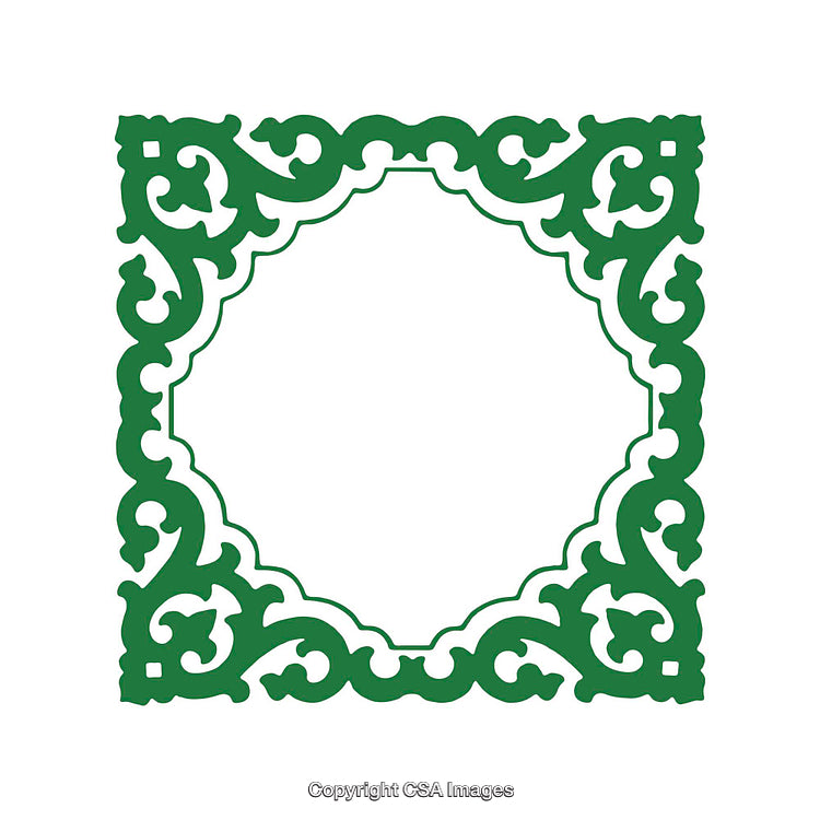 Intricate Green Decorative Border for Elegant Design Applications