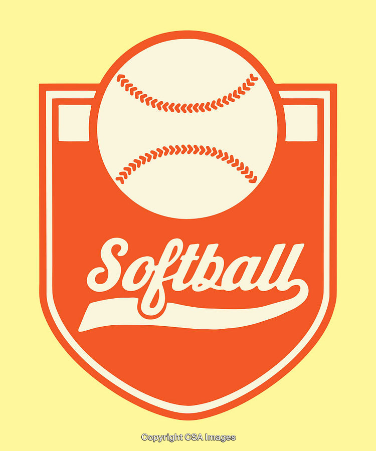Vintage Softball Logo with Retro Style and Bold Colors