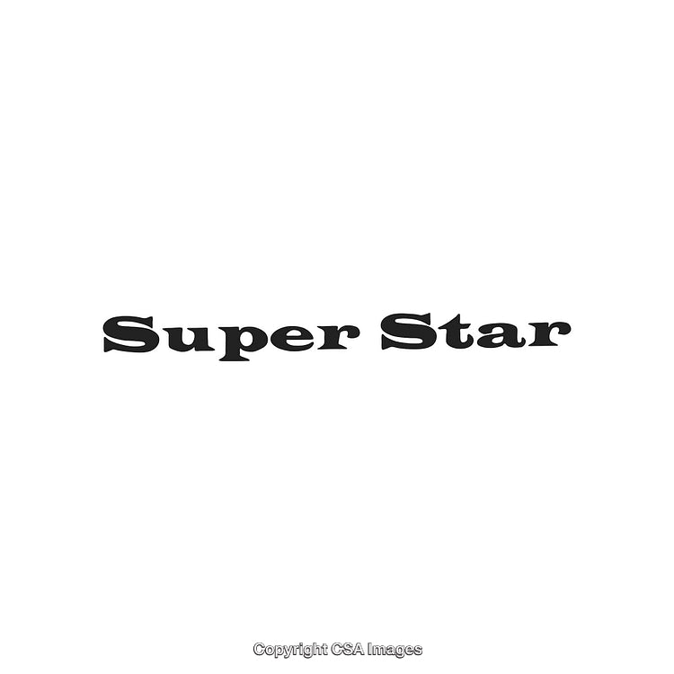 Super Star Typography With Bold Black Text on White Background