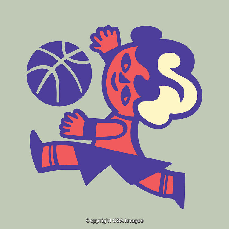 Stylized Illustration of a Basketball Player in Action