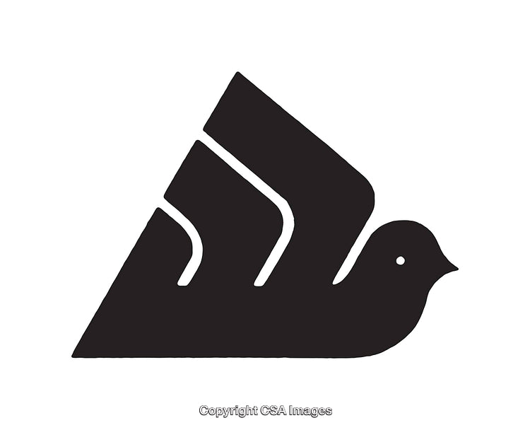 Elegant Black and White Bird Feather Logo with Abstract Design