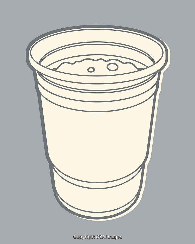Minimalist Line Art of a Cup with a Simple Geometric Design
