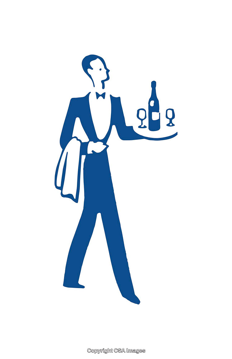 Abstract Illustration of a Waiter Carrying a Wine Tray Icon