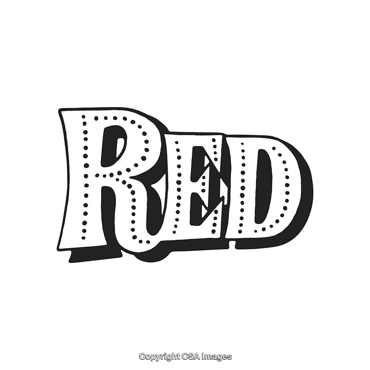 Black and White Typography Read "Red" in Vintage Style Font