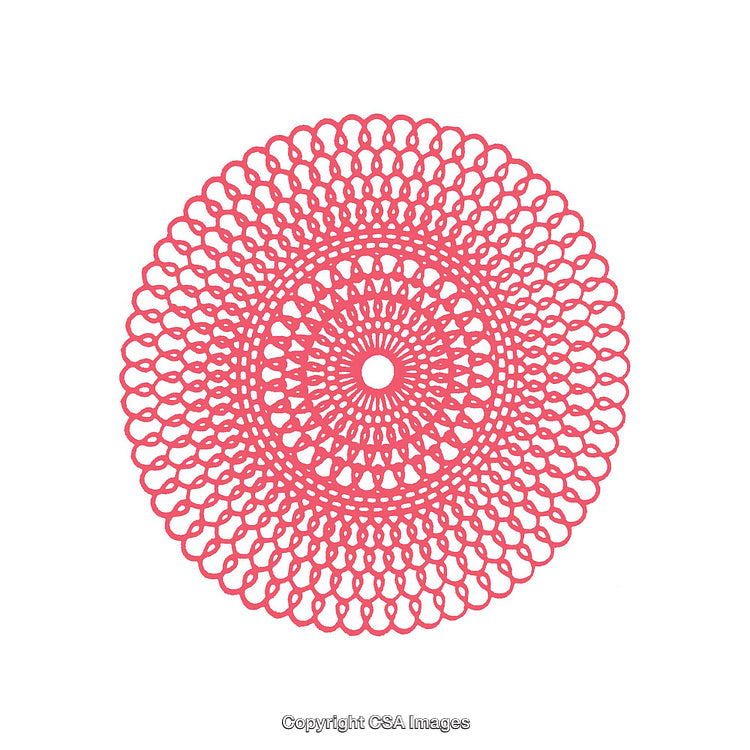 Ornate Pink Circular Decorative Mandala Pattern with Symmetrical Details