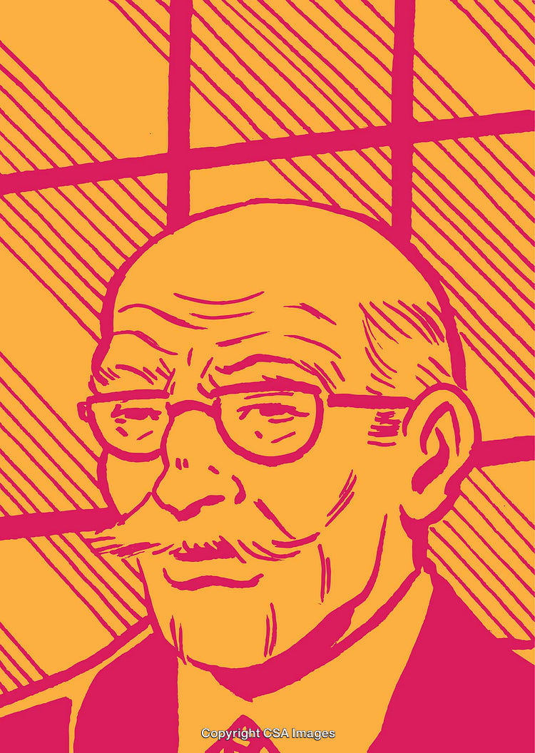 Stylized Portrait of an Elderly Man with Glasses in Vibrant Colors