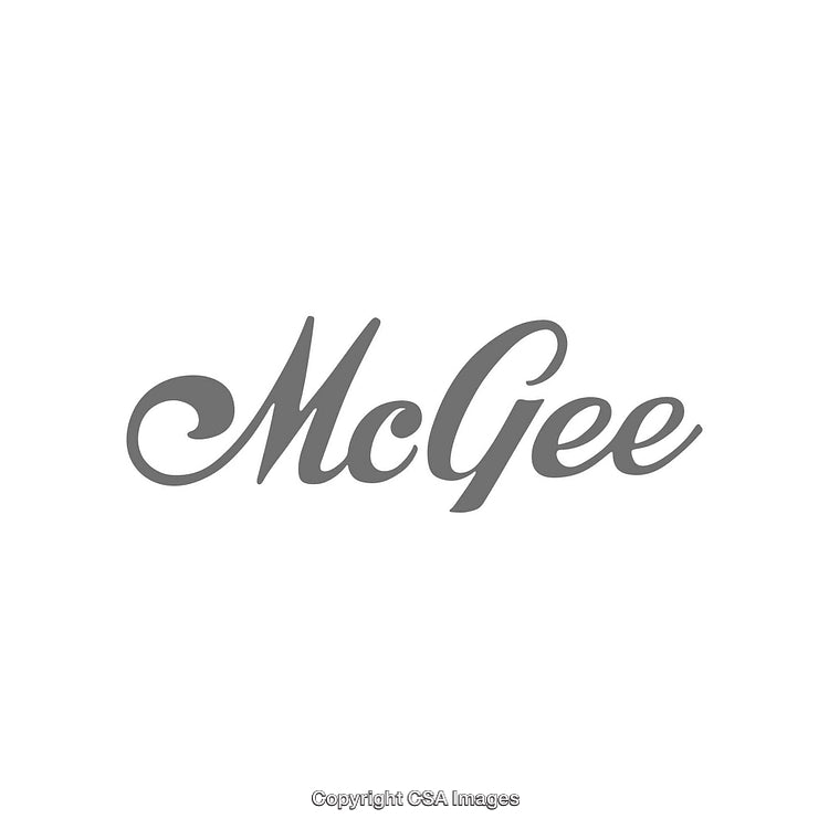 Elegant Script Text Logo featuring the Name 'McGee' in Gray