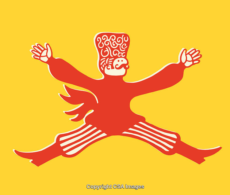 Traditional Folk Dancer Illustration With Bright Yellow Background