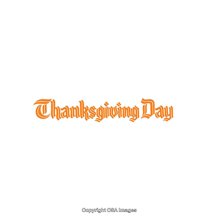 Thanksgiving Day Text in Elegant Font Style on White Background