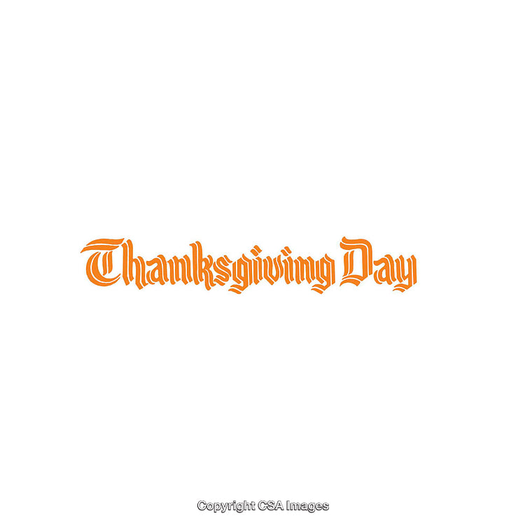 Thanksgiving Day Text in Elegant Font Style on White Background