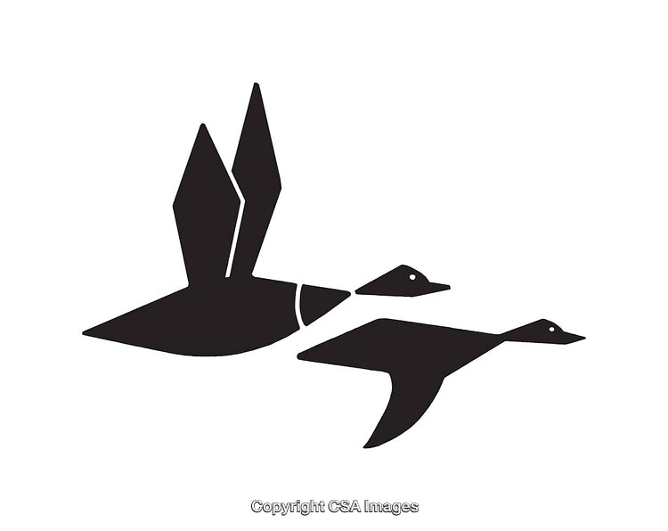 Silhouette of Geese in Flight Icon in Black and White Style
