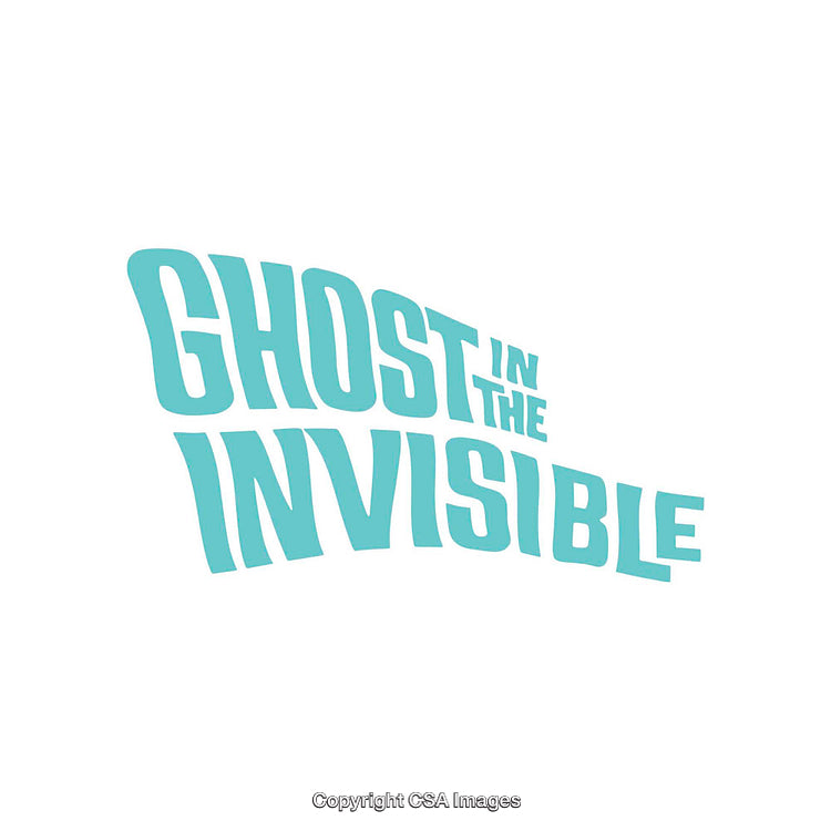 Ghostly Themed Minimalist Typography Design with Artistic Lettering in Turquoise