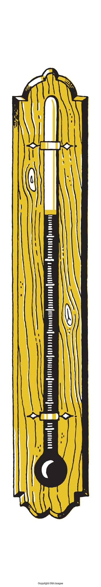 Wooden Weather Thermometer Illustration with Rustic Charm and Clear Details