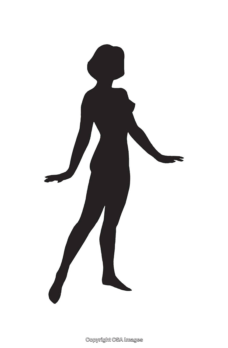 Silhouette of a Woman in Pose, Elegant and Minimalist Illustration