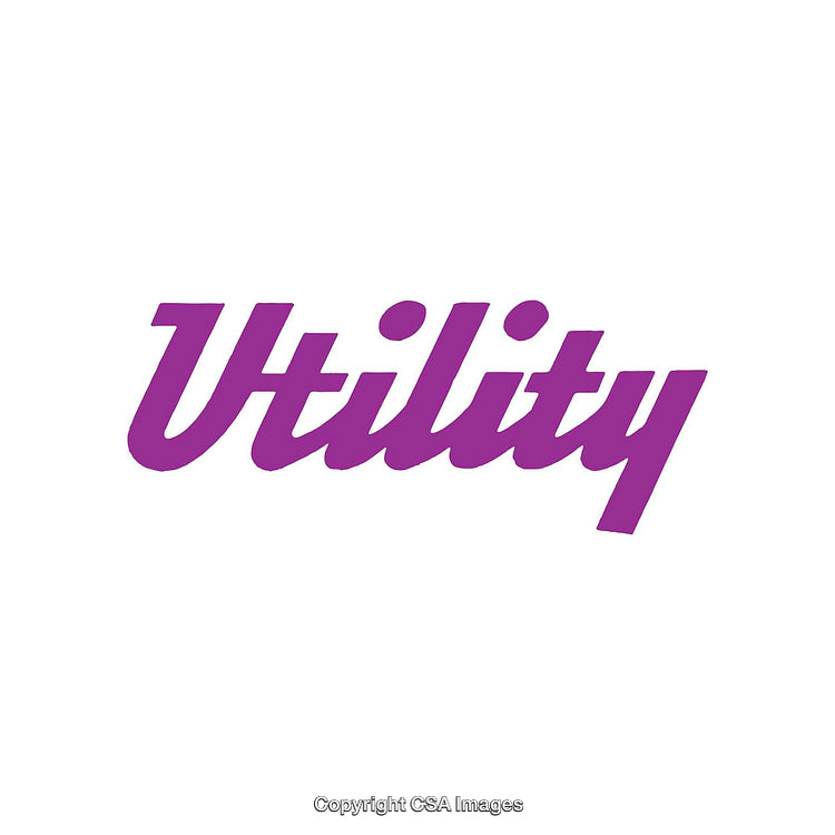 Purple Stylized Text Spelling 'Utility' on White Background