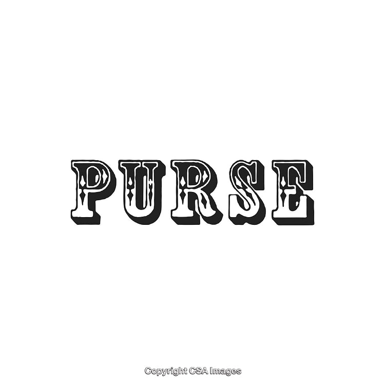Vintage Typography Design Featuring the Word Purse in Bold Retro Style