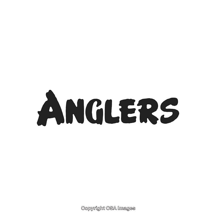 Stylized Anglers Text on White Background Featuring Bold Black Capital Letters