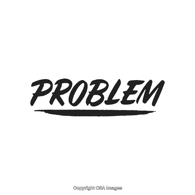 Stylized Typography of the Word Problem Emphasized on White Background