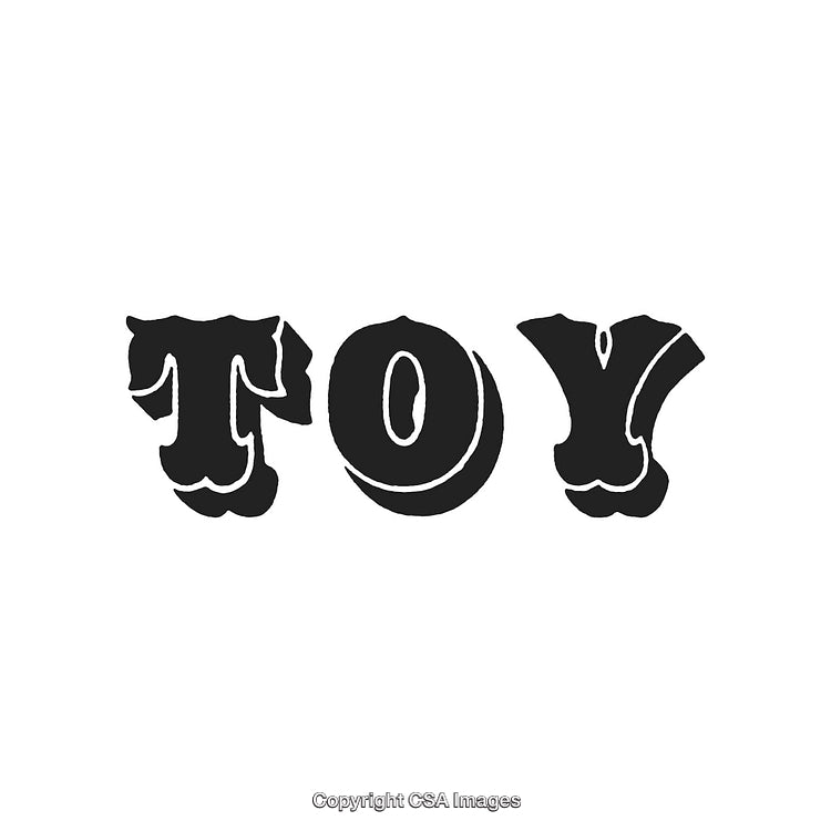 Bold Typography Depicting the Word Toy in Decorative Font Style
