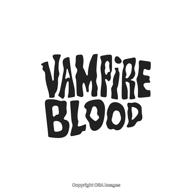 Stylized Vampire Blood Text With Gothic Halloween Font on White Background