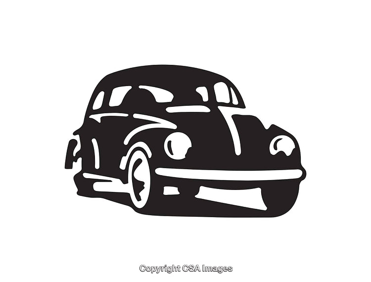 Classic Black and White Icon of Vintage Car Design