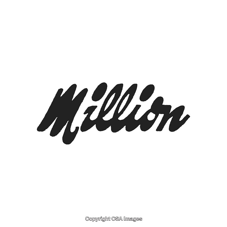 Elegant Handwritten Typography Featuring the Word 'Million' in Bold Black Script