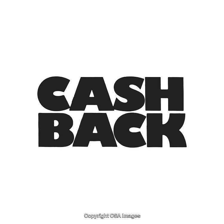 Bold Cashback Text Concept in Contrasting Black and White Design