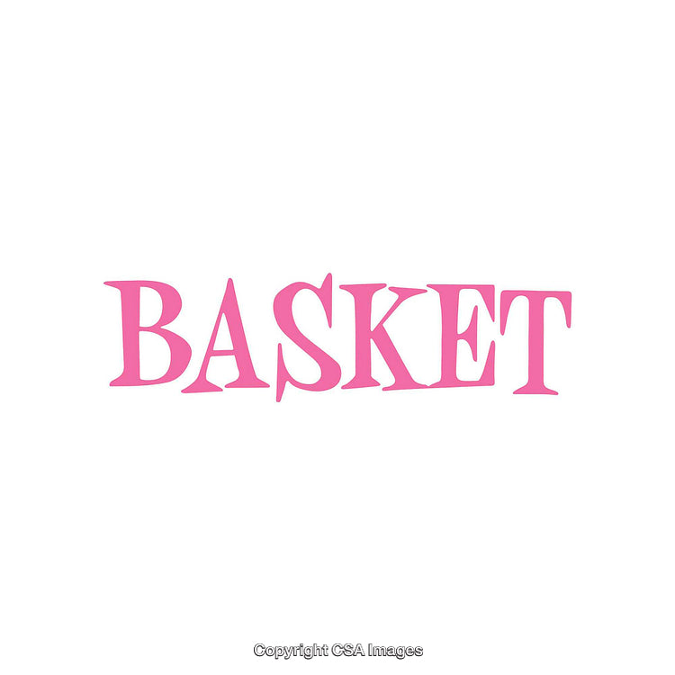 Pink Word Art Displaying the Word Basket on a White Background