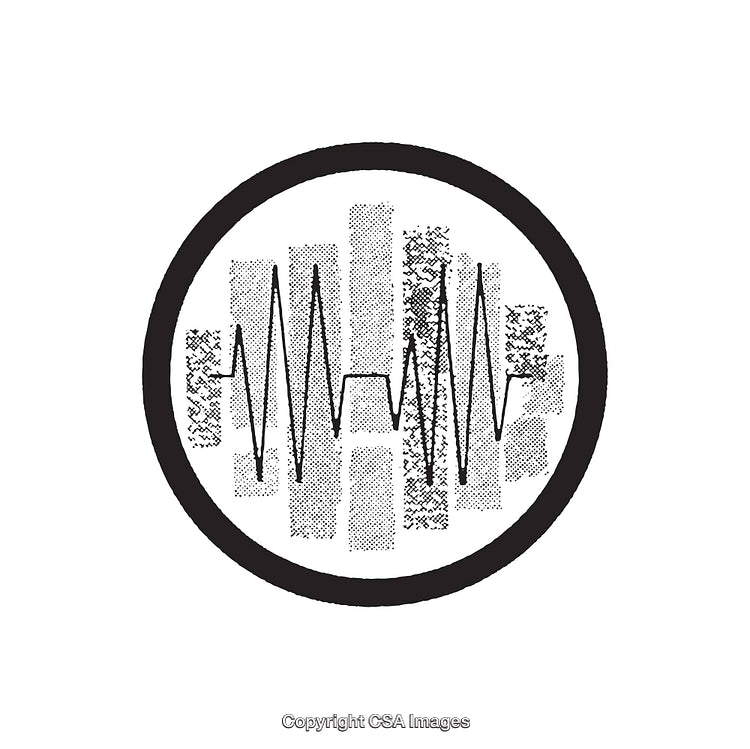 Abstract Black and White Design Featuring Waveform and Geometric Patterns