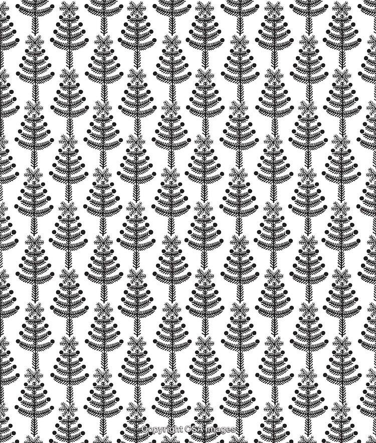 Black and White Christmas Tree Patterned Background Design