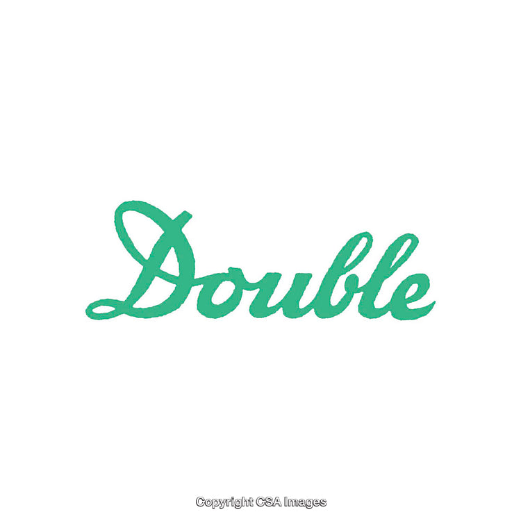 Green Cursive Font Display of the Word 'Double' on White Background