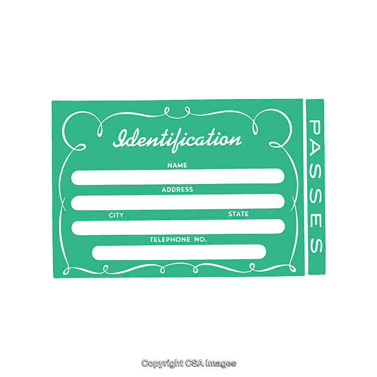 Green Identification Card Template With White Decorative Accents