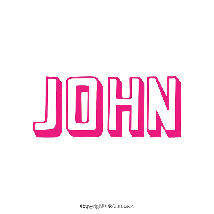 Bold Pink Lettering Design Featuring the Name 'John' in Modern Font