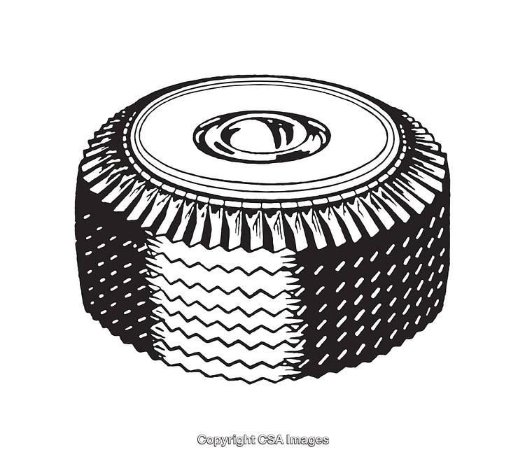 Black and White Line Art of Abrasive Tool Illustration