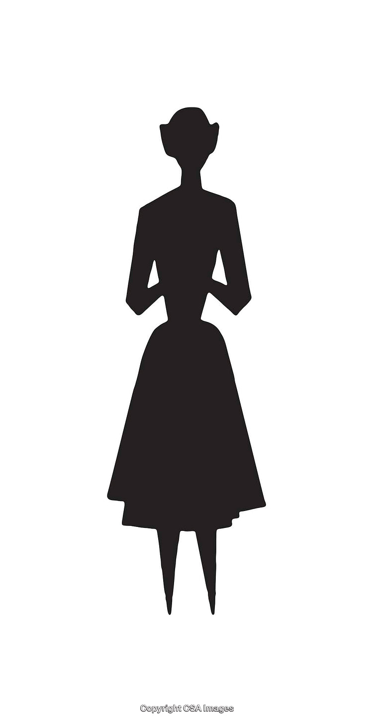 Silhouette of a Woman in a Vintage Style Pose
