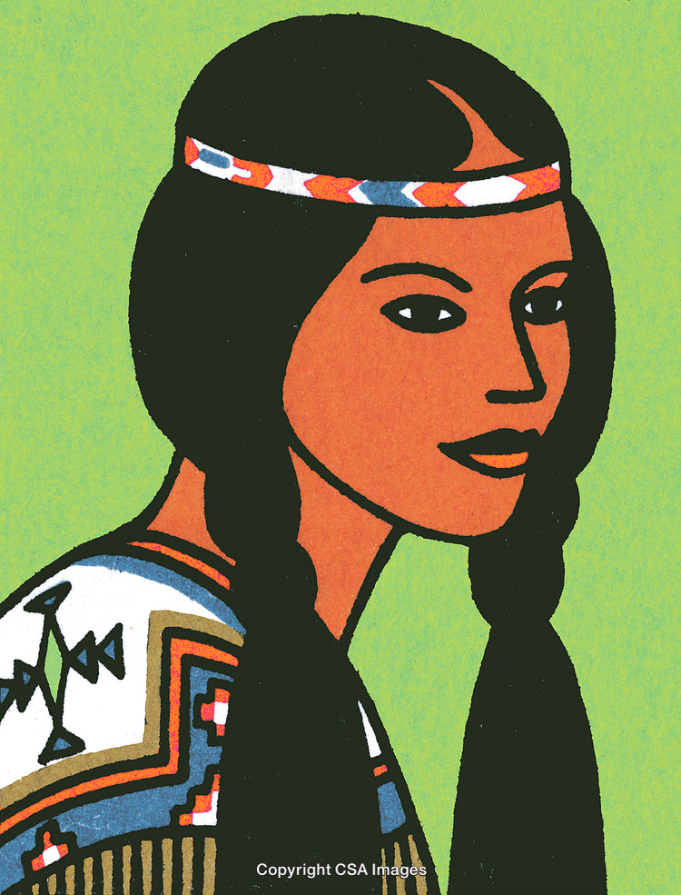 Illustration of a Woman in Traditional Attire with Tribal Patterns