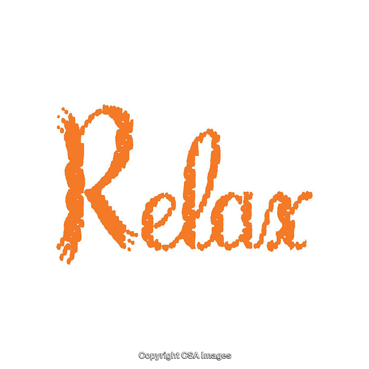 Orange Word Art Featuring the Word 'Relax' in a Creative Style
