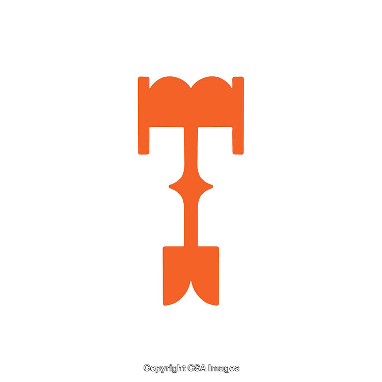Abstract Orange Letter T on a White Background