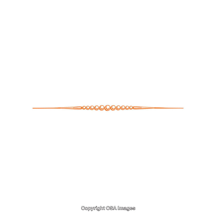 Decorative Thin Orange Line Design With Symmetric Circular Elements