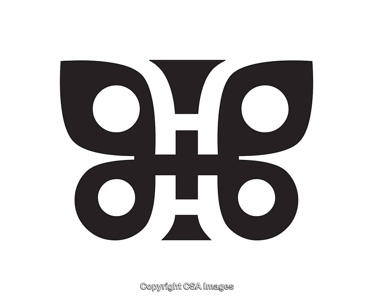Modern Abstract Black and White Symbolic Design Illustration