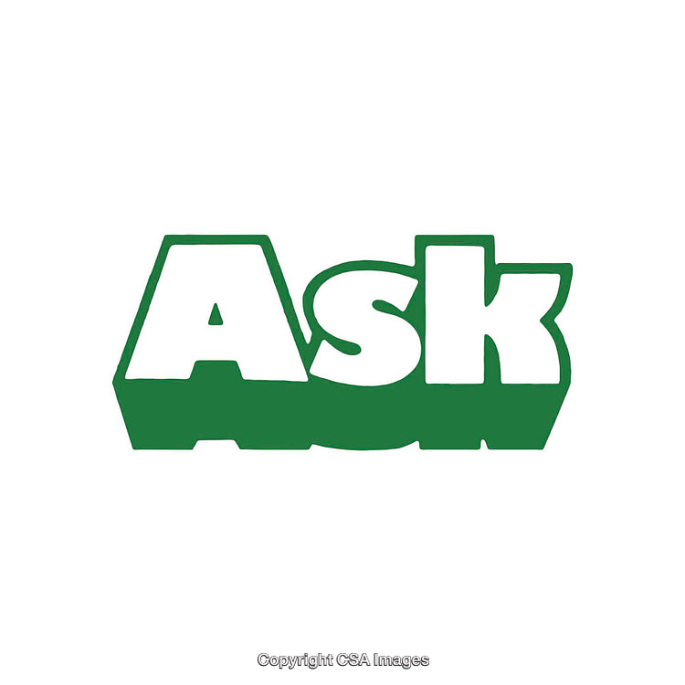Green And White Word Image Featuring The Text 'Ask' In Bold Letters